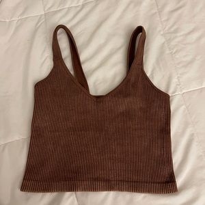 Brown crop top tank